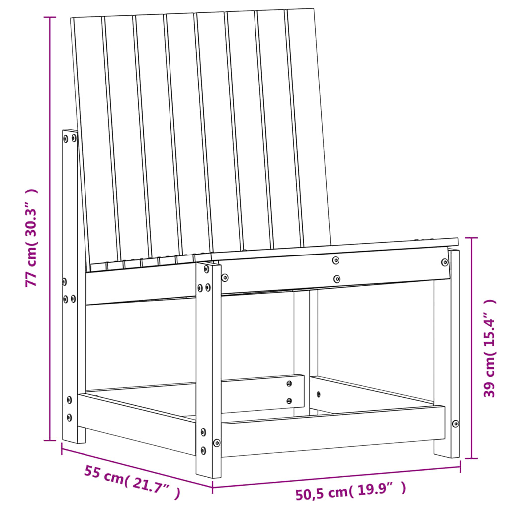 Set Salotto da Giardino 3 pz Marrone Cera Legno Massello Pino