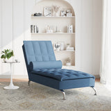 Chaise Longue Massaggi Cuscino a Rullo Blu in Tessuto