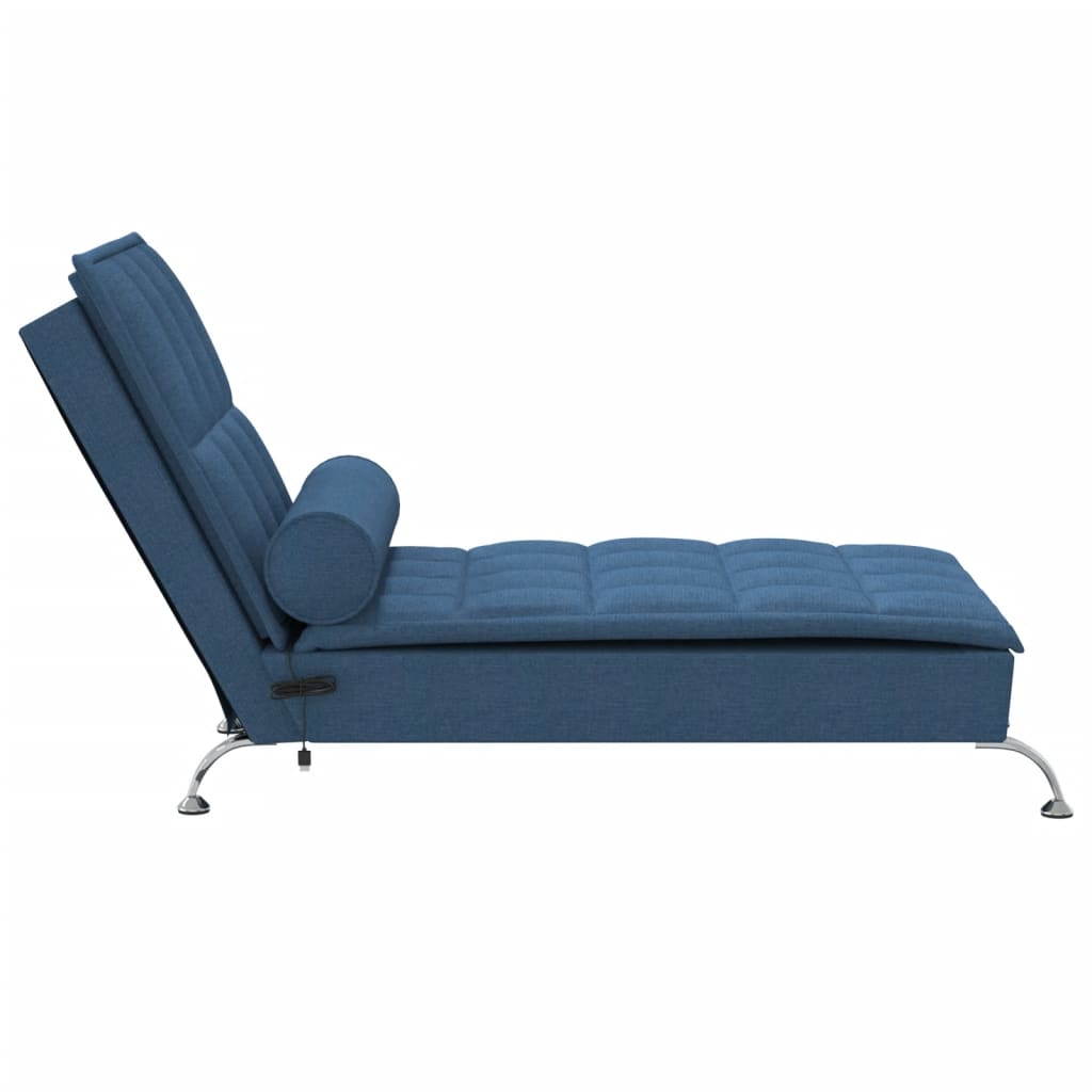 Chaise Longue Massaggi Cuscino a Rullo Blu in Tessuto