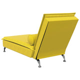 Chaise Longue Massaggi con Cuscino a Rullo Giallo in Velluto