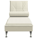 Chaise Longue Massaggi con Cuscino a Rullo Crema in Velluto