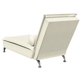 Chaise Longue Massaggi con Cuscino a Rullo Crema in Velluto