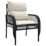 Set Divani da Giardino 4 pz con Cuscini Nero in Polyrattan