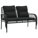 Set Divani da Giardino 4 pz con Cuscini Nero in Polyrattan