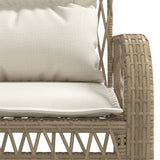 Set Divano da Giardino 4 pz con Cuscini Beige in Polyrattan