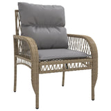 Set Divano da Giardino 4 pz con Cuscini Beige in Polyrattan