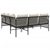 Set Divani da Giardino 2 pz con Cuscini in Polyrattan Nero