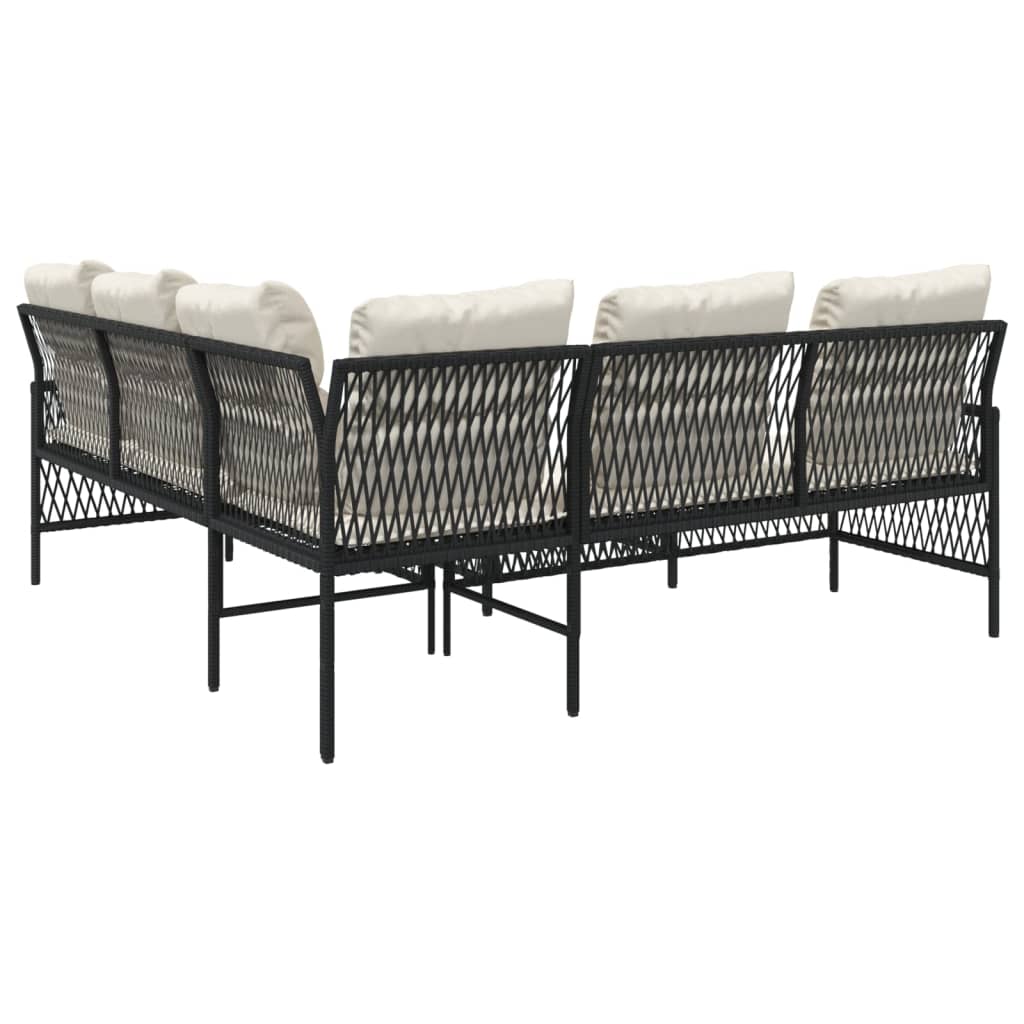 Set Divano da Giardino 2 pz con Cuscini Grigio in Polyrattan