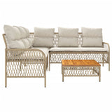 Set Divani da Giardino 2 pz con Cuscini Beige in Polyrattan