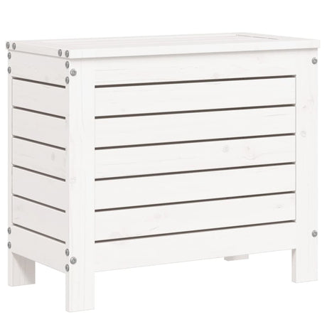 Poggiapiedi da Giardino Bianco 62x31,5x52cm Legno Massello Pino