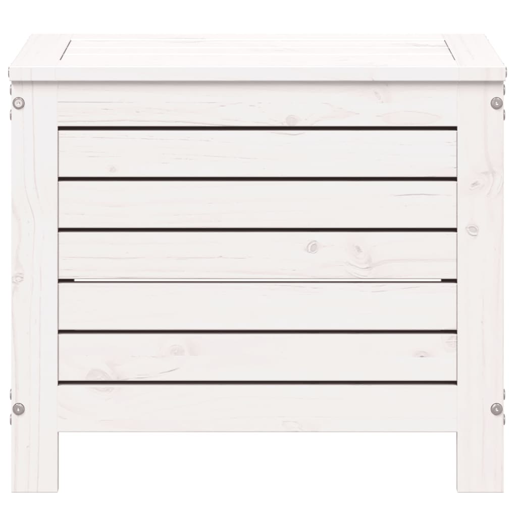 Poggiapiedi da Giardino Bianco 62x31,5x52cm Legno Massello Pino