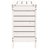 Poggiapiedi da Giardino Bianco 62x31,5x52cm Legno Massello Pino