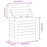 Poggiapiedi da Giardino Bianco 62x31,5x52cm Legno Massello Pino