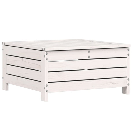 Poggiapiedi Giardino Bianco 62x63,5x32 cm Legno Massello Pino