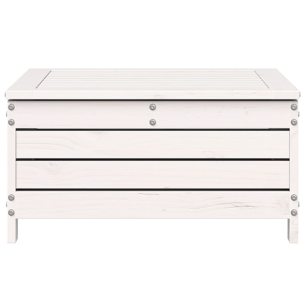 Poggiapiedi Giardino Bianco 62x63,5x32 cm Legno Massello Pino