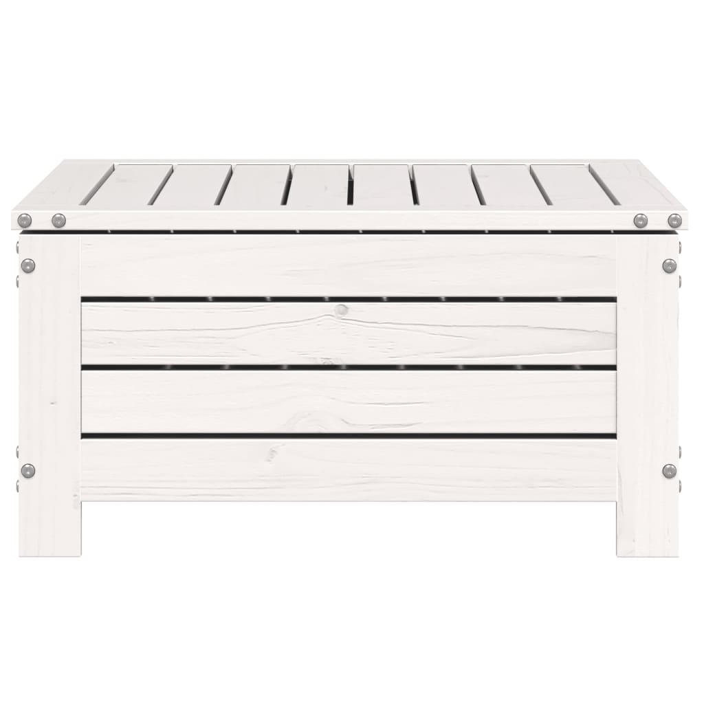 Poggiapiedi Giardino Bianco 62x63,5x32 cm Legno Massello Pino