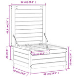 Poggiapiedi da Giardino 62x63,5x32 cm Legno Impregnato di Pino