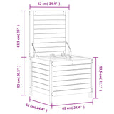 Poggiapiedi da Giardino 62x63,5x53,5 cm Legno Massello Douglas