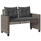 Set Divani da Giardino 4 pz con Cuscini Grigio Polyrattan Vetro