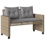 Set Divano da Giardino 4 pz con Cuscini Beige Polyrattan Vetro