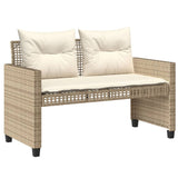 Set Divano da Giardino 4 pz con Cuscini Beige Polyrattan Vetro