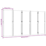 Divisorio a 5 Pannelli Grigio Chiaro 350x180 cm