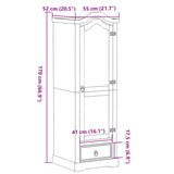 Armadio Corona 55x52x170 cm in Legno Massello di Pino