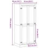 Armadio Corona 76x50x170 cm in Legno Massello di Pino