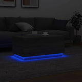 Tavolino da Soggiorno con Luci LED Grigio Sonoma 90x50x40 cm