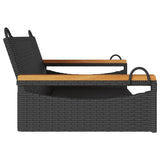 Panchina Dondolo Nera 109x62x40 cm in Polyrattan