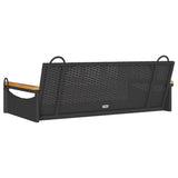 Panchina Dondolo Nera 109x62x40 cm in Polyrattan