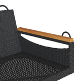 Panchina Dondolo Nera 109x62x40 cm in Polyrattan