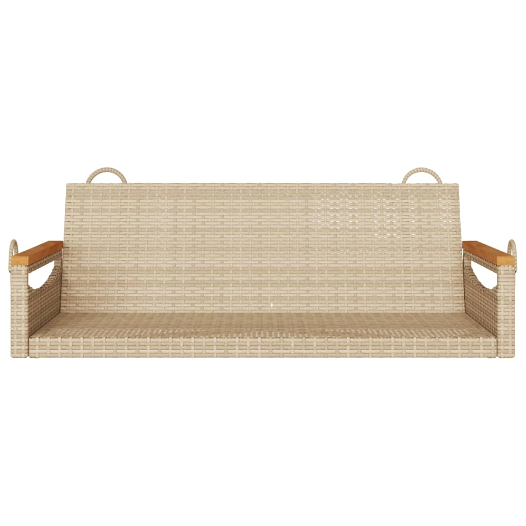 Panchina a Dondolo Beige 109x62x40 cm in Polyrattan