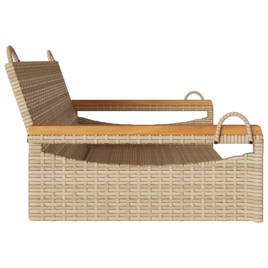 Panchina a Dondolo Beige 109x62x40 cm in Polyrattan