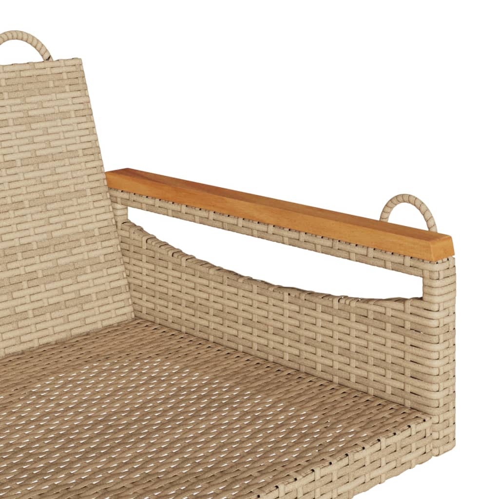 Panchina a Dondolo Beige 109x62x40 cm in Polyrattan