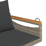 Panchina Dondolo con Cuscini Grigia 109x62x40 cm in Polyrattan