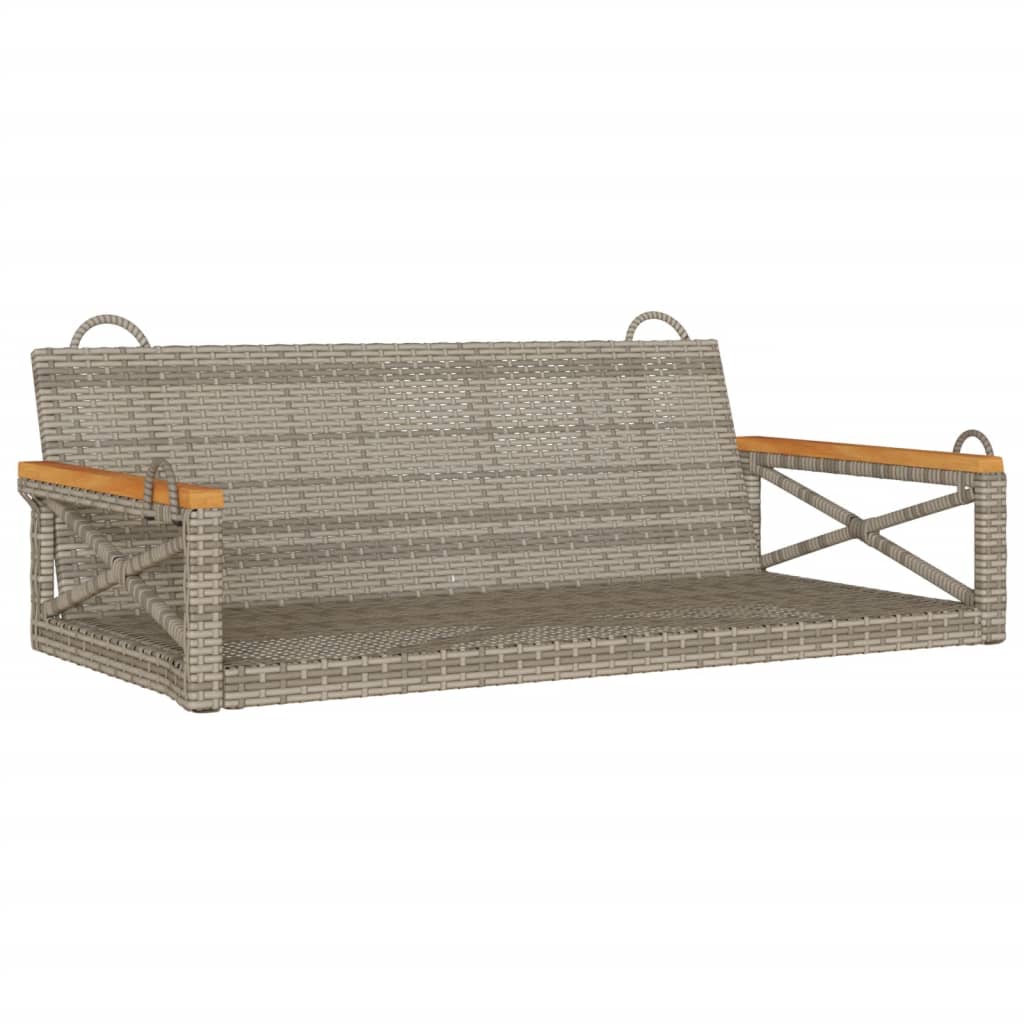 Panchina Dondolo Grigia 109x62x40 cm in Polyrattan