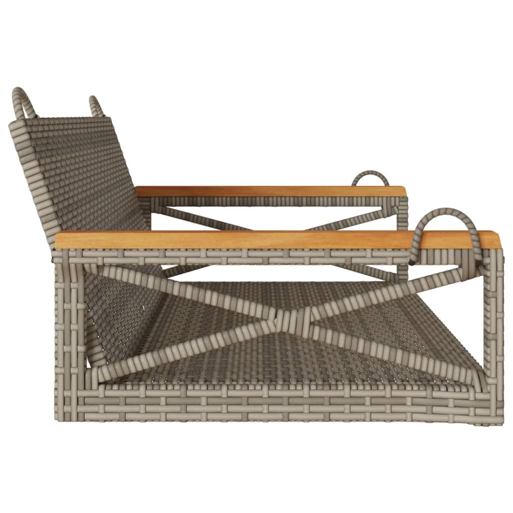 Panchina Dondolo Grigia 109x62x40 cm in Polyrattan