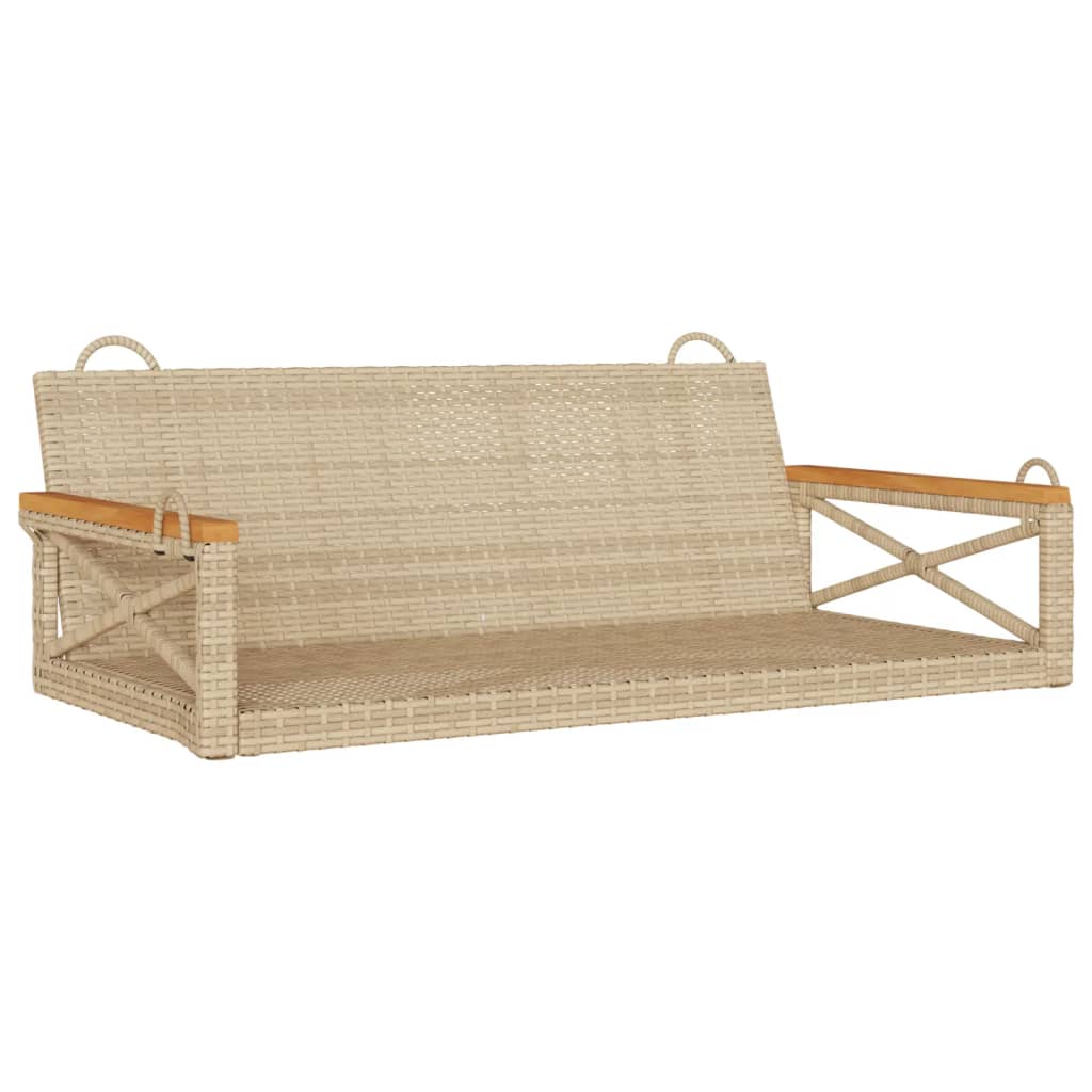 Panchina a Dondolo Beige 109x62x40 cm in Polyrattan