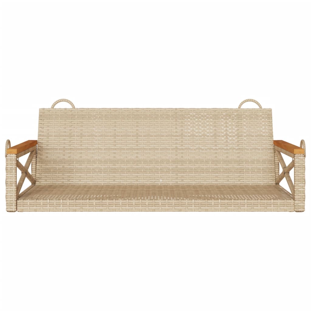 Panchina a Dondolo Beige 109x62x40 cm in Polyrattan