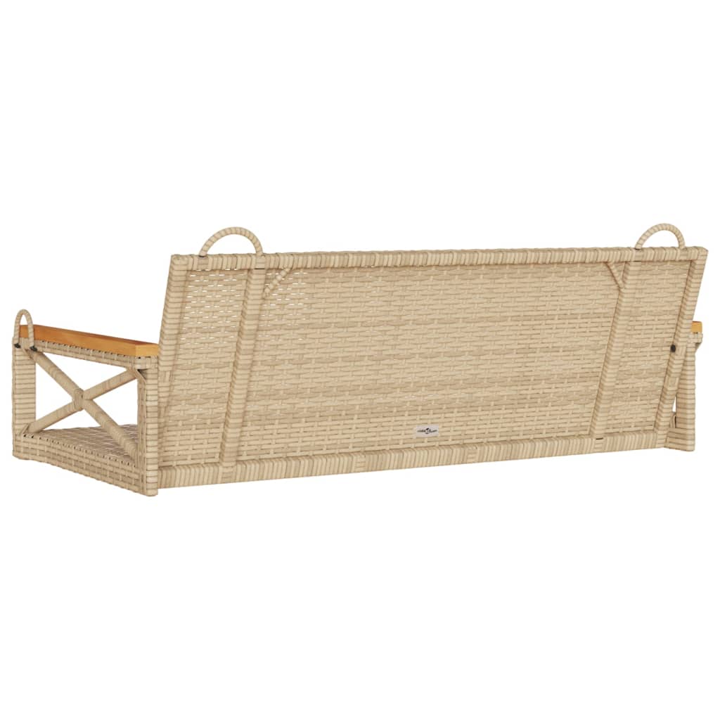 Panchina a Dondolo Beige 109x62x40 cm in Polyrattan