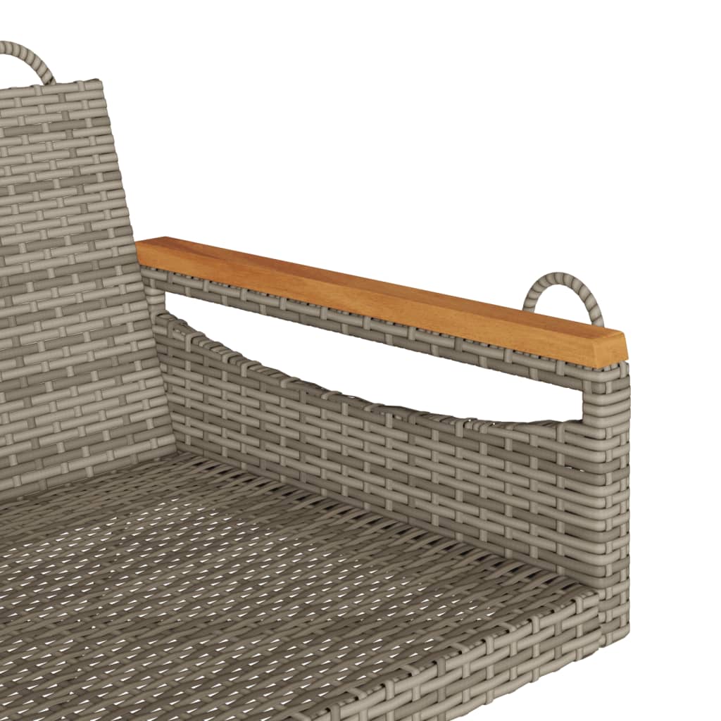 Panchina a Dondolo Grigia 63x62x40 cm in Polyrattan