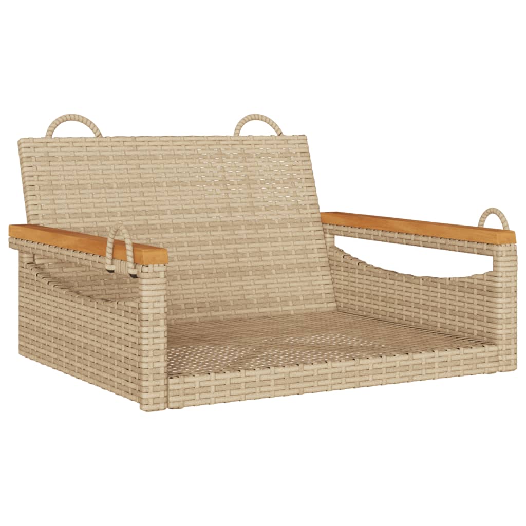 Panchina a Dondolo Beige 63x62x40 cm in Polyrattan