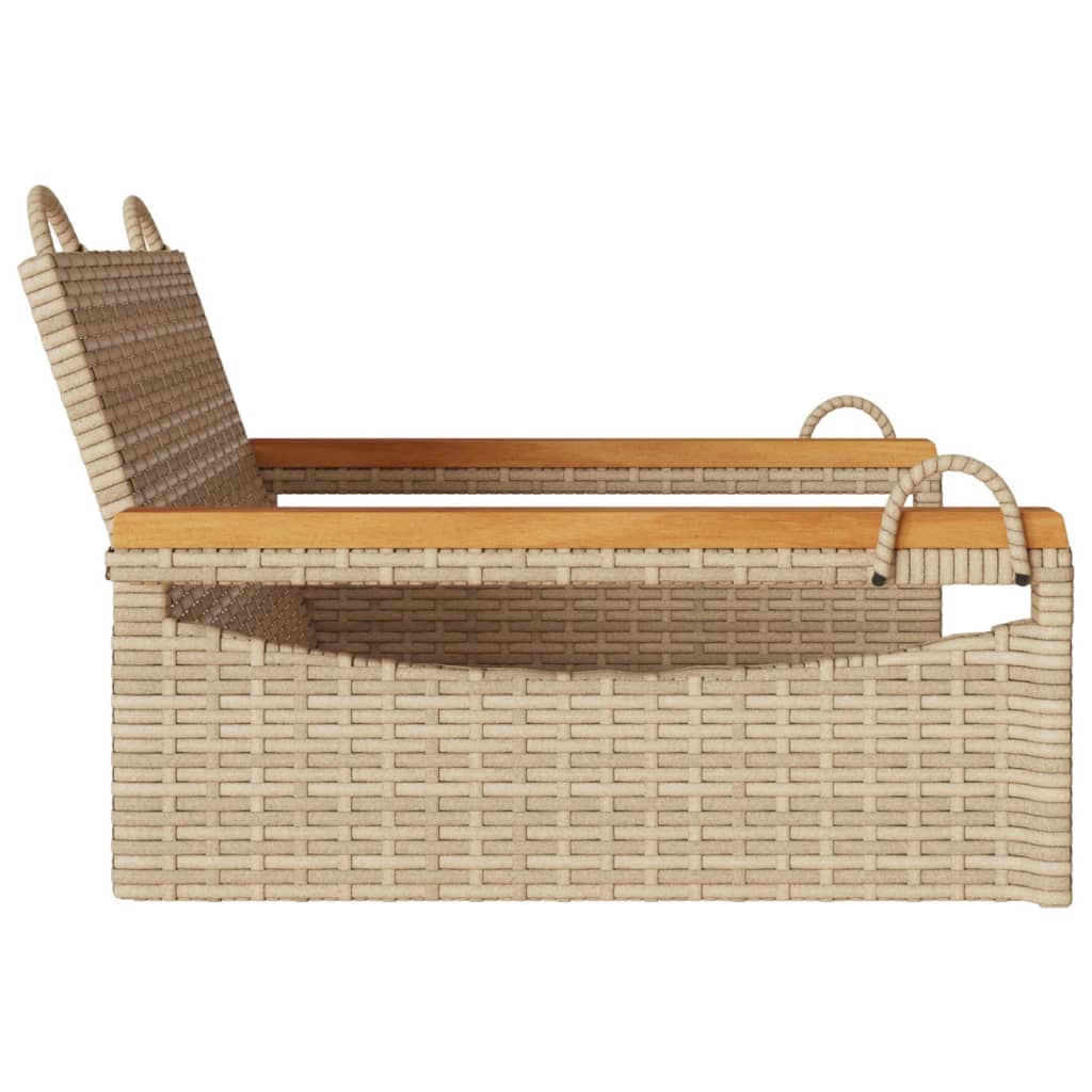 Panchina a Dondolo Beige 63x62x40 cm in Polyrattan