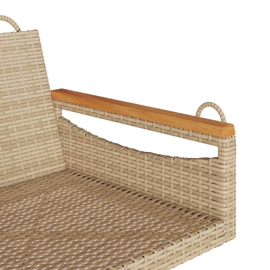 Panchina a Dondolo Beige 63x62x40 cm in Polyrattan