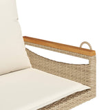 Panchina a Dondolo con Cuscini Beige 63x62x40 cm in Polyrattan