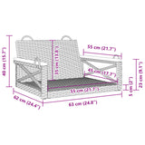 Panchina a Dondolo Nera 63x62x40 cm in Polyrattan