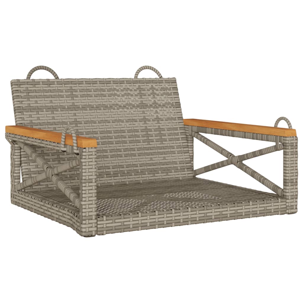 Panchina a Dondolo Grigia 63x62x40 cm in Polyrattan