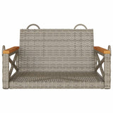 Panchina a Dondolo Grigia 63x62x40 cm in Polyrattan