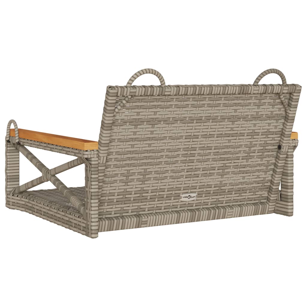 Panchina a Dondolo Grigia 63x62x40 cm in Polyrattan